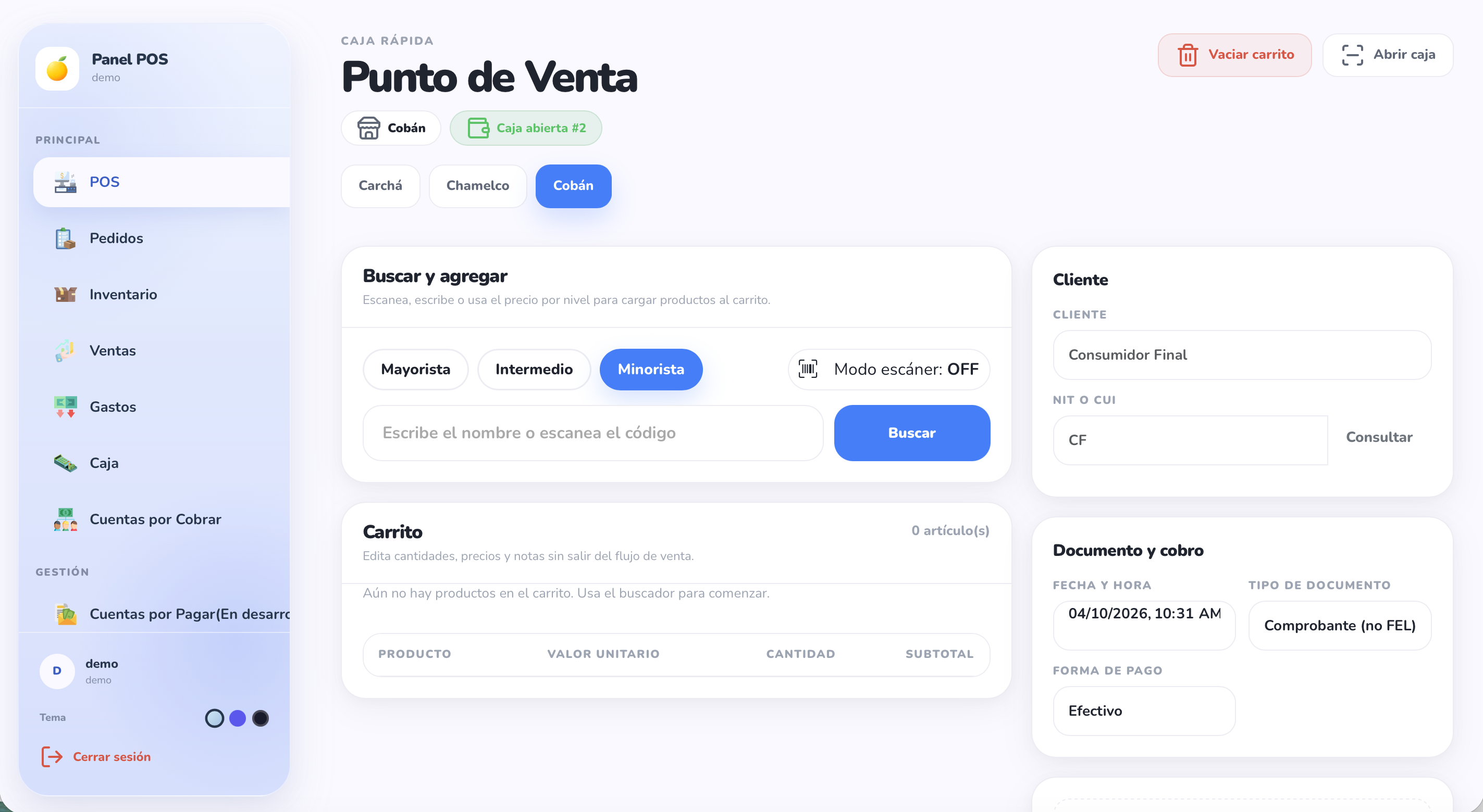 lulo pos dashboard